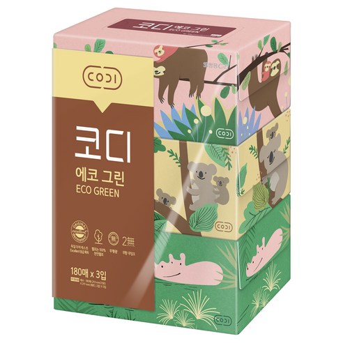 코디 에코그린 각티슈, 180개입, 3개