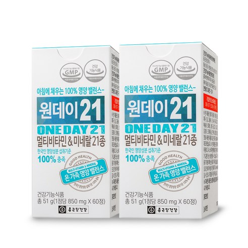 종근당건강 원데이21 멀티비타민 & 미네랄, 60정, 3개