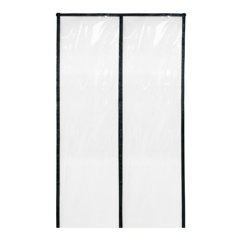 쾌청 현관문 투명 두꺼운 PVC 방풍비닐 벨크로타입, 블랙