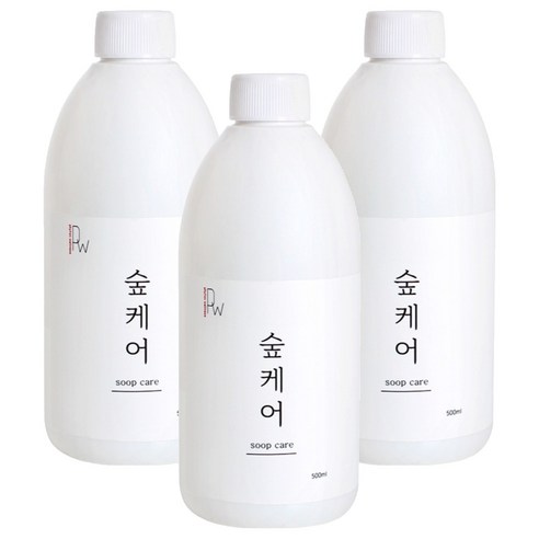 숲케어 편백수 피톤치드 섬유탈취제 리필, 500ml, 3개