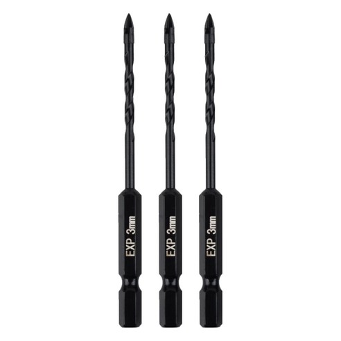 이엑스파워 만능 드릴비트 4날 3mm EMD-03, 3개