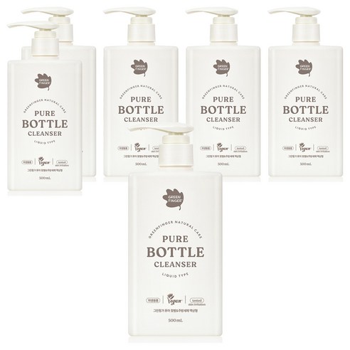 그린핑거 산뜻한 시트러스 젖병 앤 주방세제 액상형, 6개, 500ml