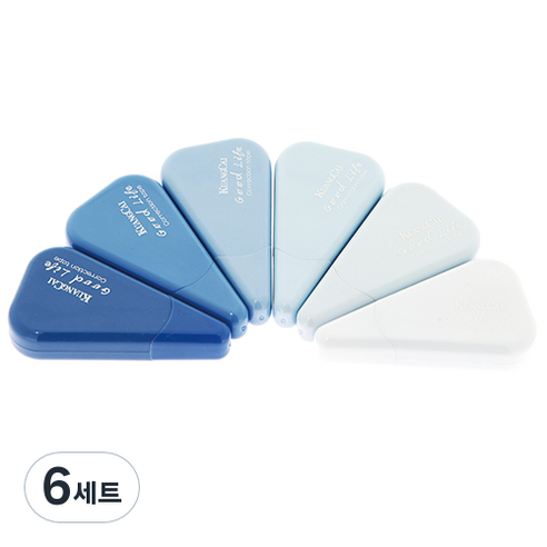 KUANGCAI 그라데이션 삼각 수정테이프 6종 세트, 베이비블루, 6세트
