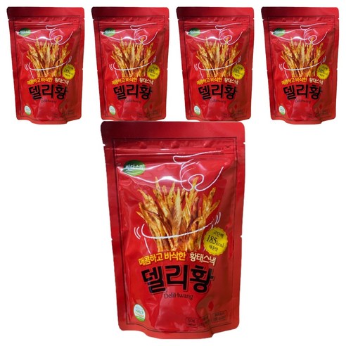 바다소리 델리황 매운맛 황태스낵, 50g, 5개