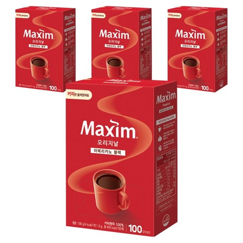 맥심 오리지날 아메리카노 블랙, 1g, 4개, 100개입