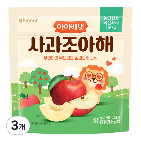 아이배냇 사과조아해 간식, 3개, 15g