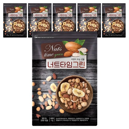 해맑음푸드 너트타임그린 믹스넛, 1kg, 6개
