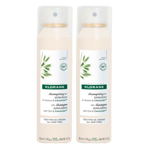 클로란 오트 앤 세라마이드 드라이 샴푸 민감 모든 두피용 오트향, 150ml, 2개