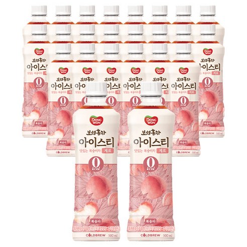 동원 보성홍차 아이스티 제로 복숭아, 24개, 500ml