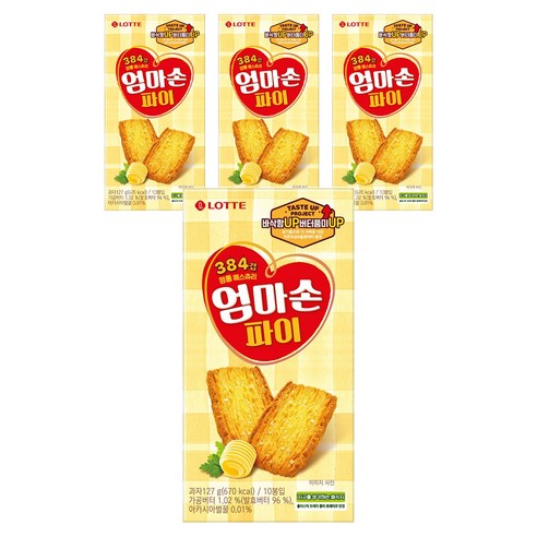 롯데웰푸드 엄마손 파이 과자, 127g, 4개
