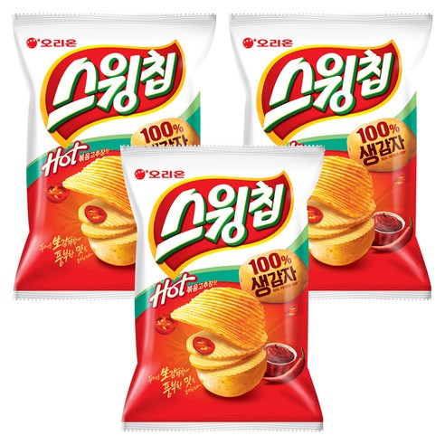 오리온 스윙칩 볶음고추장맛, 110g, 3개