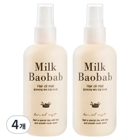 밀크바오밥 헤어 오일미스트, 120ml, 4개
