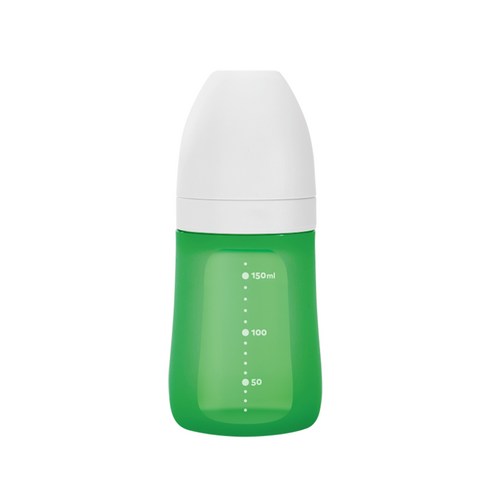 실리만 실리콘 젖병 160ml + 젖꼭지 WSB110, 2단계(1~3개월 이상), 보스턴그린