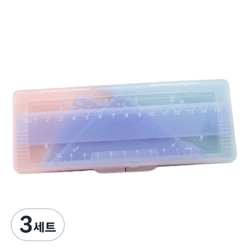 세븐집 파스텔 삼각자 각도기 4종 세트, 퍼플, 3세트