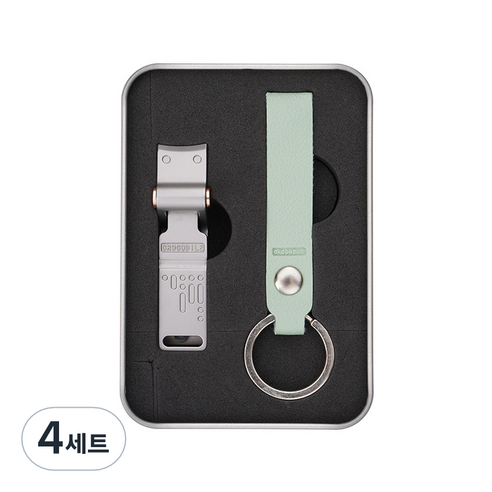 순잠 악어 크로커다일 손톱깎이 + 가죽끈 세트, 그린(가죽끈), 4세트