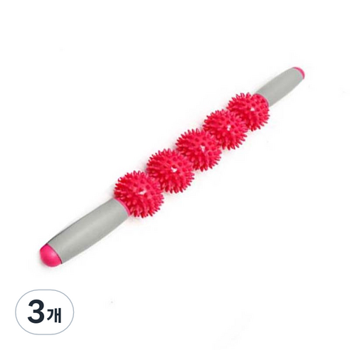 민민월드 5단 지압 마사지바, 레드, 3개
