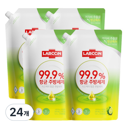 랩신 주방세제 라임향, 1.2L, 24개