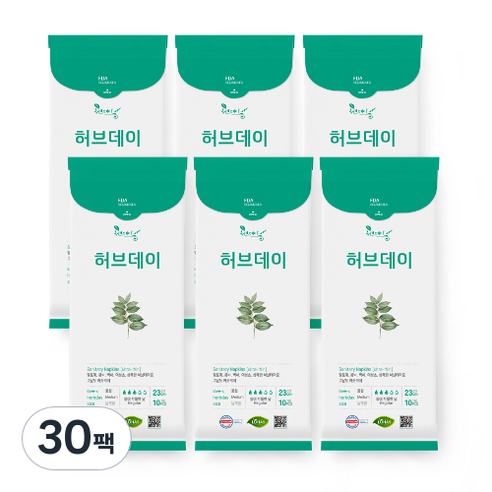 허브데이 중형 생리대 날개형, 10개입, 30팩