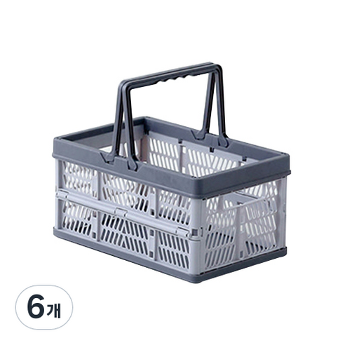 마켓비 KONTINO 폴딩바스켓 8L, 투톤그레이, 6개