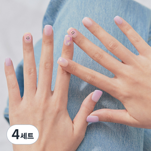 데싱디바 매직프레스 네일팁 30p 세트 숏 스퀘어, 샤이 스마일, 4개