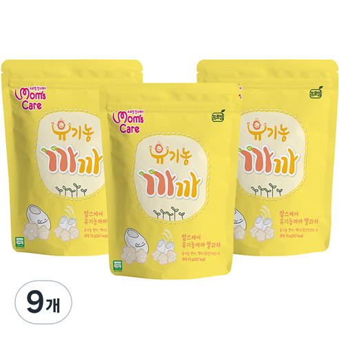 프로엠 맘스케어 유기농 까까 별과자 70g, 현미 + 백미 혼합맛, 9개
