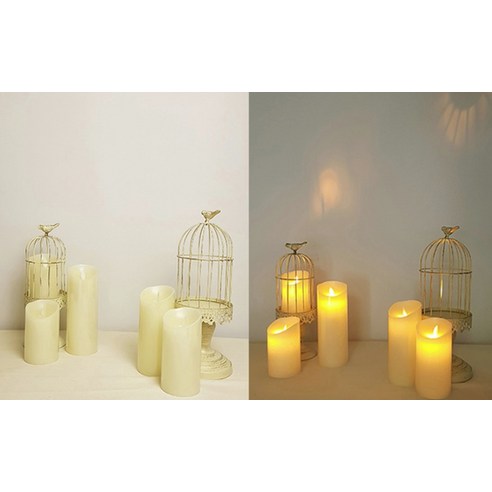 아둥놀이터 전원스위치 파라핀 LED 캔들 10cm + 12.5cm + 15cm
