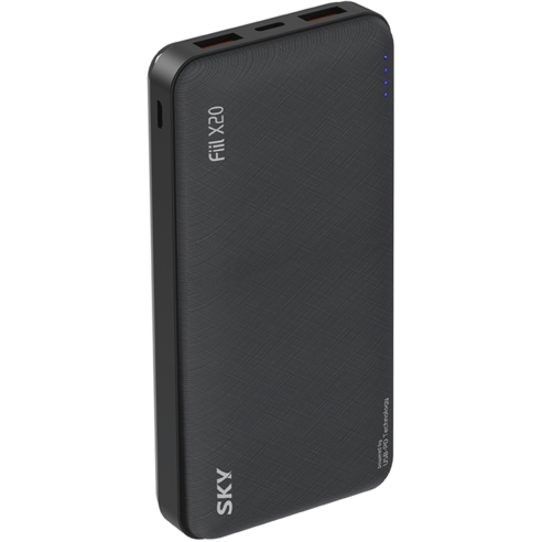 스카이 필 X20 QC3.0 PD 고속충전 대용량 보조배터리 20000mAh, SKY-X20PD, 블랙