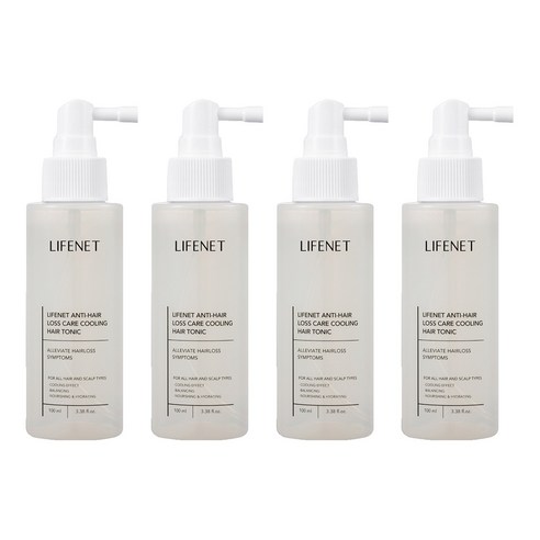 라이프넷 탈모증상 완화 약산성 쿨링 헤어토닉, 100ml, 4개