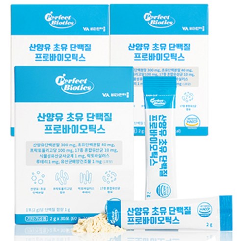 비타민마을 퍼펙트바이오틱스 산양유 초유 단백질 프로바이오틱스 30p, 60g, 3개