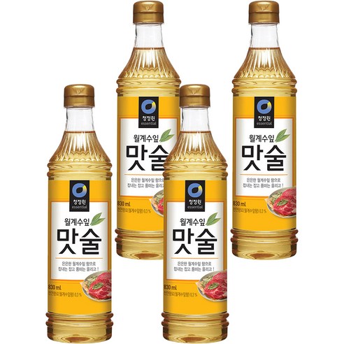 청정원 월계수잎 맛술, 830ml, 4개
