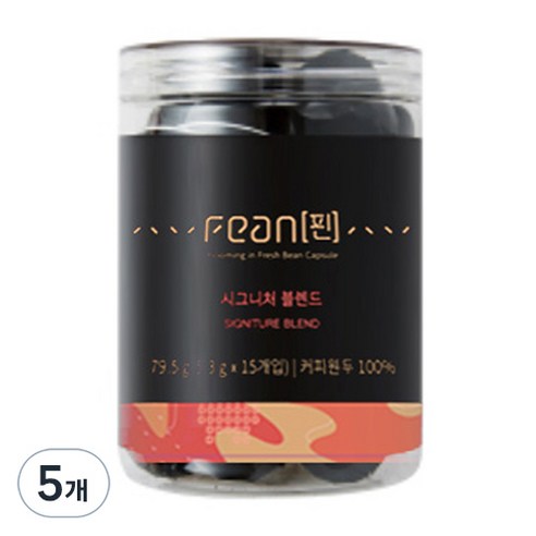 흥국에프엔비 핀 시그니처 블렌드 캡슐커피, 5.3g, 15개입, 5개