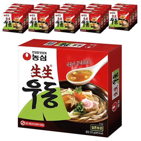 생생우동면 봉지, 253g, 20개