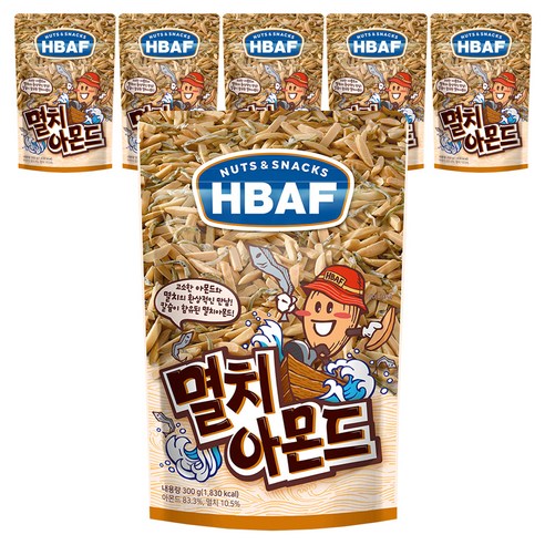 HBAF 멸치 아몬드, 300g, 6개