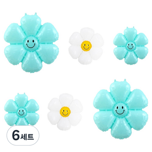 파티공구 데이지 스마일 꽃풍선 세트, 틸, 6세트