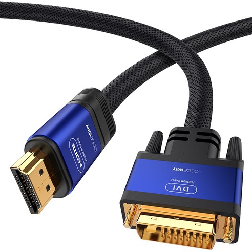 코드웨이 HDMI to DVI-D 케이블 FHD 4K60Hz, 1개, 2m 가전디지털