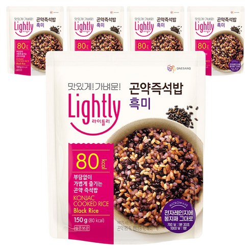 라이틀리 곤약즉석밥 흑미, 150g, 5개