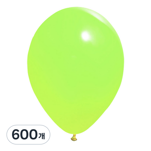 해피풍선 라운드 풍선, 일반 라임그린, 600개