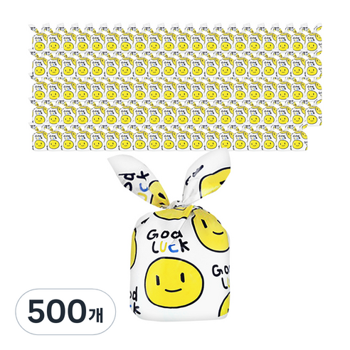 베리구즈 선물포장봉투 구디백 토끼귀 기프트백, 스마일, 500개