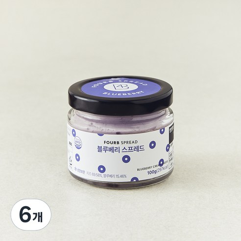 포비아워스 블루베리 스프레드, 6개, 100g