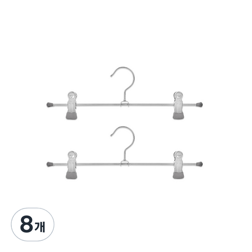 마와 논슬립 치마 바지 걸이 클립형 K30D, 실버, 8개