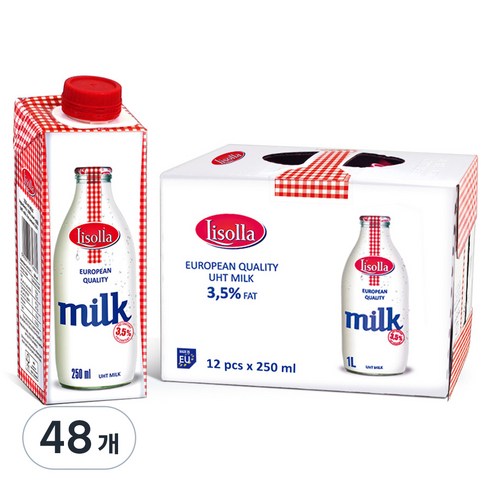 믈레코비타 리솔라 멸균 우유, 250ml, 48개
