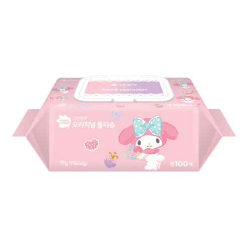 모든 피부 타입에 적합한 그린핑거 산리오 물티슈로 피부를 부드럽게 돌보고 귀여운 디자인을 즐기세요.