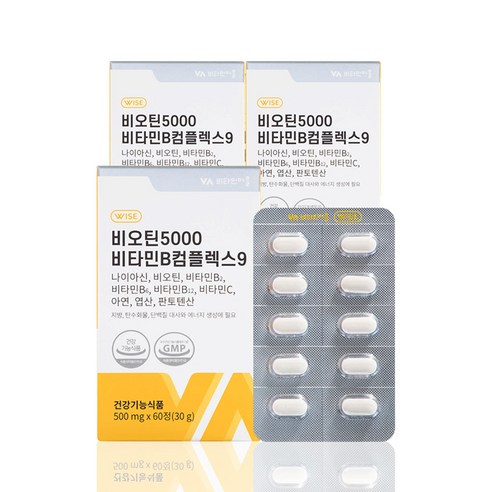 비타민마을 비오틴 5000 비타민B컴플렉스9 30g, 60정, 3개, 60정