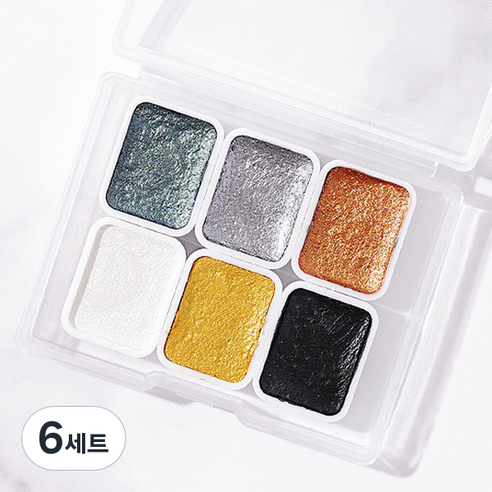수채화 네일 물감 6종 세트, KN-A4037, 6세트