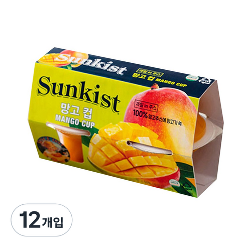 썬키스트 과일컵 주스 감귤컵, 100g, 12개입
