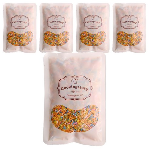 쿠킹스토리 레인보우 스프링클, 500g, 5개