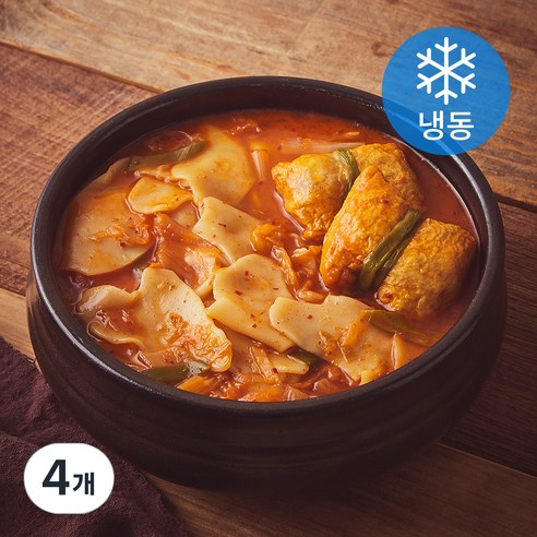 부산깡통시장 유부주머니 김치수제비전골 (냉동), 470g, 4개