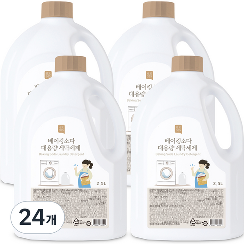 쉼표365 베이킹소다 대용량 액상 세탁세제, 2.5L, 24개