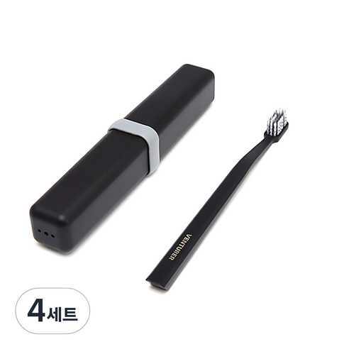 DM UPURITY 트래블 칫솔 세트 블랙, 4세트