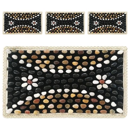 에코벨 자갈 지압 돌매트 꽃길 40 x 60 cm, 혼합색상, 4개